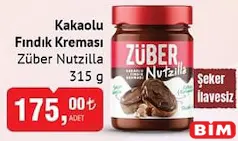 ZÜBER NUTZİLLA KAKAOLU FINDIK KREMASI 315 G